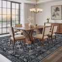 EIEIHOUSE Washable 10x14 Area Rugs for Living Room Navy Blue