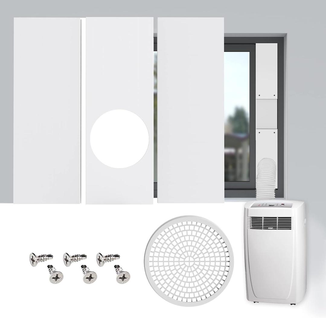 Daisypower Portable Air Conditioner Window Kit, Adjustable Seal Panels for Portable AC Hose with 5" Diameter, Window Vent Kit for Sliding Windows
