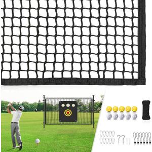 Golf Net Sports Netting Set - 10 x 10ft Practice Net with Target Fabric Rope Rings, Heavy Duty Sports Practice Barrier for Backyard,Indoor, Great Gift for Men/Women/Golf Lovers