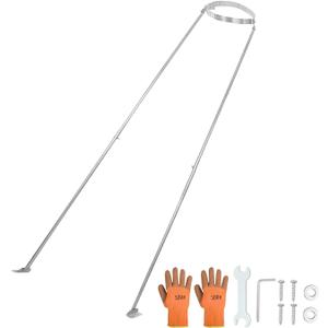 Extended Roof Chimney Support Bracket Kit, Compatible with Chimney Pipes 6"-15" Diameter Adjustable Roof Brace Includes Mounting Bracket Leg and Nut Gasket Provides Stability Against Snow and Wind