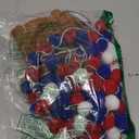 Tatuo 3 Pieces Baseball Pompom Garland Sports Theme Banner Blue Red White Felt Ball Baseball Glove Hanging Garland for Sports Birthday Party Decor 8.2 Feet