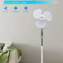BLACK+DECKER 18-Inch Stand Fan with Pedestal Base, Height Adjustable Pedestal Fan with Remote and Touch Control Panel, Free Standing Fan with 90-Degree Oscillating and 3-Speed Settings, White