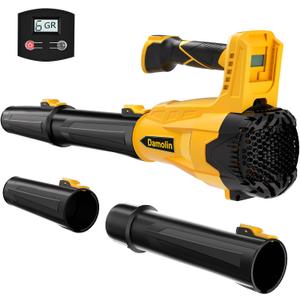 Cordless Leaf Blower Compatible with Dewalt 20V Max Battery 580CFM Electric Leaf Blower Cordless, with Turbo Boost, 6 Speed Modes Brushless Motor, Battery Powered (Light Yellow)