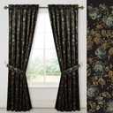 StangH Floral Black Velvet Curtains for Living Room - Retro Home Decor Room Darkening Window Curtain Panels for Bedroom, Thermal Insulated Privacy Drapes for Sliding, W52 x L108, 2 Panels