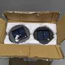 SUNNYPARK Solar Outdoor Wall Lights Fixture Set of 2 Porch Lights Crackled Glass Diffuser with Warm White LED