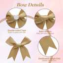 4 x 20 Pcs Light Pink Satin Bows, 3.3 Inch Bows Decor for Gift Wrapping Treat Bags Birthday Wedding Party Decors DIY Crafts (Gold)