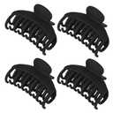 DEEKA 4 PCS 2.5 Inch Hair Claw Clips Double Row Teeth Matte Hair Jaw Clips Hair Barrettes Thick Medium Thin Hair Clips for Women (Black) (1 Count (Pack of 4))