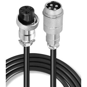Triowei GX16 4 Pin Aviation Connector Cable, 9.84FT Male to Female Extension Cord with Panel Mount, Circular Metal Plug Wire for Industrial Equipment