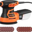 DOVAMAN ROS01A Orbital Sander, 3A Random Orbit Sander, 6 Variable Speeds, Up to 13000 rpm, 12pcs Sandpapers, 5in Sanding Pad, Dust Collection, Electric Tool Perfect for Woodworking
