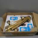 Gold Floor Lamps for Living Room, Super Bright Arc Floor Lamp with Remote Control, 3 Light Tall Floor Lamps with Stepless Dimmable, 80" Mid Century Tree Floor Lamp for Bedroom, Office (Gold-Linen Shade)