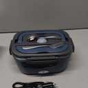 Vingud Electric Lunch Box for Adults, Heated Lunch Box for Men Women with Dual 1.5L SS Containers, Portable 80W Food Warmer for Car/Truck, Lonchera Elctrica Porttil Christmas White Elephant Gifts (Velvet+Blue)