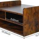 PAG 3 Tier Desktop Printer Stand with Storage, Paper Storage Holder Rack for Desk, Wooden Printer Organization for Home/Office, Antique Brown