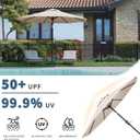10FT Patio Umbrella, Outdoor Umbrella with Push Button Tilt and Crank, 8 Sturdy Ribs, UV Protection & Waterproof Market Umbrella for Pool, Backyard, Beach,Deck (Beige)