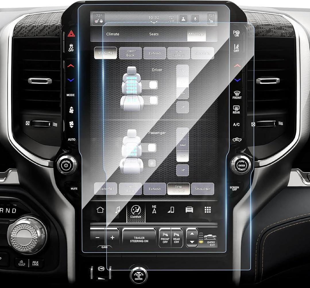 Karltys [Upgrade 2 Pack Screen Protector for [No Glare & Fingerprint] Tempered Glass Dodge Ram 1500 2500 3500 2025 2026 14.4-Inch for Models (Tungsten/Limited/RHO/Rebel/Laramie)