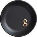 COLLECTIVE HOME - Ceramic Jewelry Tray, Decorative Trinket Dish for Rings Earrings Necklaces Bracelet Watch Keys, Birthday Mother's Day Christmas Gift for Women, 4.75", Black Surface (g)