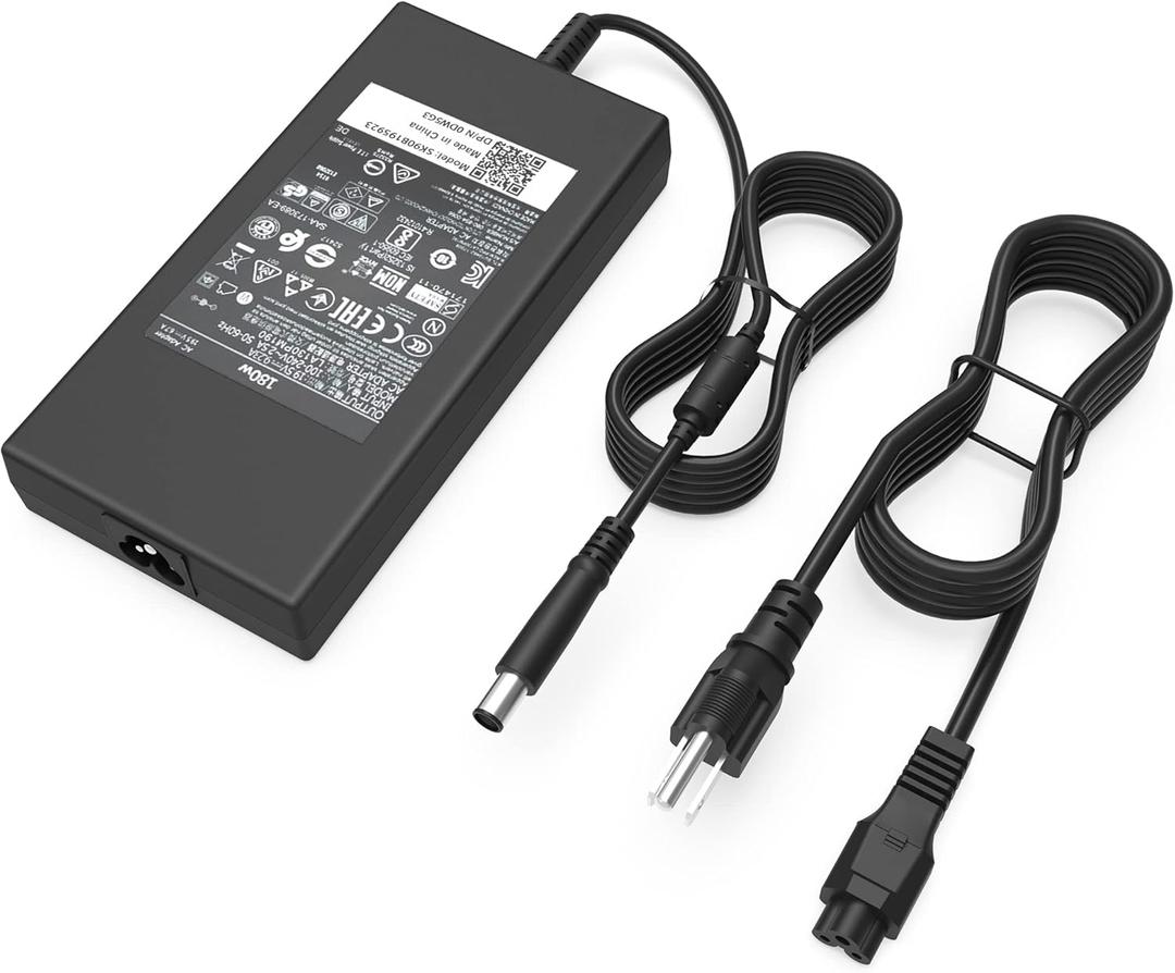 SLE-TECH 180W Adapter Charger Compatible with Dell Alienware 13 15 17 R1 R2 G3 G5 G7 Series 2320 2350 3579 3379 5587 5590 7510 7588 7590 7710OptiPlex 3011 AIOM4600 M4700 M4800 Tip 7.4mm (Black)