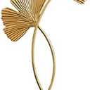 Leadigol Golden Ginkgo Leaves Figurines Statue, Leaf Shape Sculpture Desktop Decor Nordic Office Living Room Ornaments Home Decoration(AL)