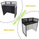 Portable DJ Booth DJ Facade DJ Table Station Two-position Height Adjustable Tabletop DJ Table Stand DJ Event Booth w/Travel Bag Black&White Scrims For Gig, Party, Show