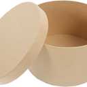 OUNONA Kraft Round Storage Box 6.5X6.5X6.5 Inches with Lid Multi-Functional Baking Storage Box for Cookies Candies Cakes Sweet Packaging and Perfume Wrapping