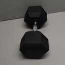 CAP Rubber Coated Dumbbell Weights, Free Weights for Home Gym Strength Training, Anti-Roll Hex Dumbbells with Black, Chrome & Comfort Grip Handles, Singles 60LB