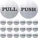 20 Pieces/ 10 Pairs 2'' Round Push Pull Door Signs Safety Stickers Bulk 304 Stainless Steel Push Pull Labels for Office Home Store Glass Door Window