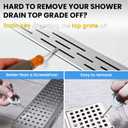 2-Pack Shower Drain Hooks for Drain Cover Removal, Assists with Linear Drain Grate Removal and Clean, Stainless Steel Silicone Protector Extractor Tool.(Gray)