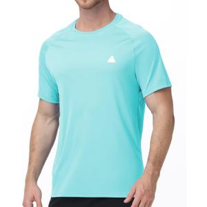 ZITY Men's UPF 50+ Rash Guard Swim Shirt, Short Sleeve UV Protection for Swimming Surfing Beach Quick Dry Lightweight, 2XXL