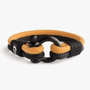 Mens Rope Bracelet - Stainless Steel Black Shackle, Extremely Durable and Scratch Resistant Waterproof Paracord, Handmade, Nautical Wristband for Men Yellow 8Inch