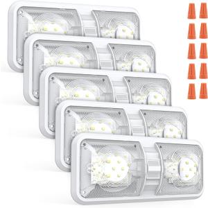 RV Led Lights Interior 12v Volt Fixtures, 1000LM 8W Camper Light For Inside, Rv Ceiling Dome Lamp Led 12v With Switch For RV/Camper/Trailer/Boat (Natural White,4000K-4500K,5pack).
