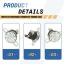2-Pack WB27X1127 Microwave Thermostat Cut-Off Thermal Fuse KSD120LC/0 Compatible with GE Hotpoint Replacements for WB21X0535 WB21X535