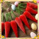 Mindsoft Easter Carrot Garland Decor, 10 Pcs Velvet Carrot Ornament for Mantel Decorations, 8.2 ft Farmhouse Hanging Artificial Carrots Banner for Spring Easter Home Fireplace Kitchen Party
