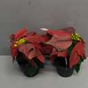 Mini Poinsettias Artificial Plants 2 Pack 9" Faux Small Christmas Flowers in Pot for Home Office Tabletop Indoor Christmas Decorations Red with White Spot