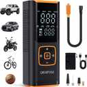 Tire Inflator Portable Air Compressor, 6X Faster 180 PSI Cordless Air Compressor, Air Pump with Pressure Gauge - Portable Tire Inflator for Car, Pickup, Motor, Bicycle, Balls and More (Black)