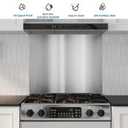 24 x 30-inch Reversible Stainless Steel Backsplash for Kitchen wall，Splatter Guard and Cooking Shield， Range Hood Accessories to Keep Kitchen Clean， Four Pre Drilled Holes for Easy Installation