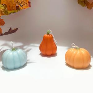 3 Pcs Fall Pumpkin Candles Thanksgiving Pumpkin Shaped Candle Decor Halloween Home Decoration Scented Candles Handmade Wax Candle for Autumn Bedroom Bathroom Party Home Table Decor