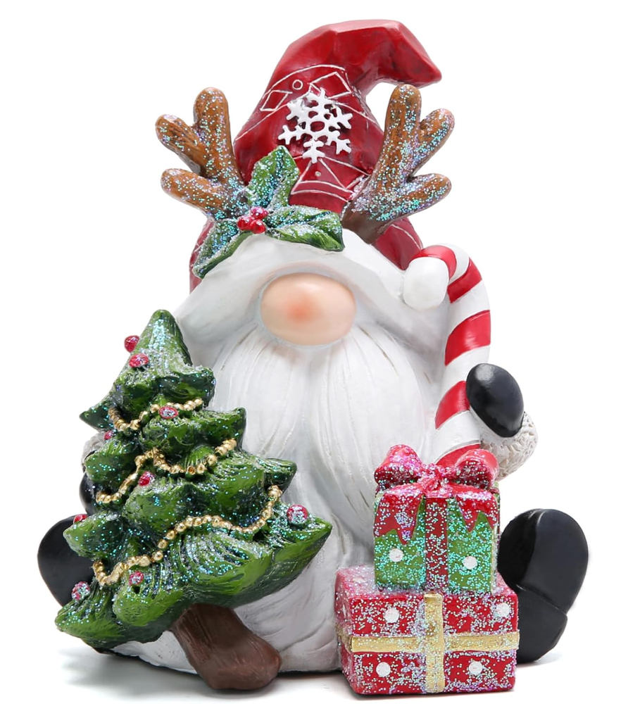 Hodao Christmas Gnome Decor Winter Table Swedish Tomte Elf Dwarf Figurines Decor Indoor Home Office Decorations Winter Gift for Familys & Friends