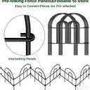 AMAGABELI 35 Panels 18in(H)50ft(L) Decorative Garden Fence No Dig Rustproof Metal Pre-Linking Fence Panels Garden Edging Border Animal Barrier Fencing for Flower Beds Yard Patio Outdoor Decor Black
