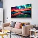 OFRKE Diamond Painting Kits for Adults,Large Aurora Diamond Art Painting for Beginners, Diamond Round 5D Full Drill Paint with Diamonds Pictures Gem Art Painting Kits DIY Crafts Kits 28X16in
