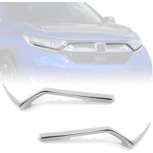 HECASA Headlight Molding Compatible with 2017-2019 Honda CR-V CRV Front Bumper Head Light Grille Trim Chrome Replace for 71173-TLA-A00 HO1212121 71123-TLA-A00 HO1213121 Left&Right Side - 2 Packages