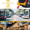 Tevlaphee Universal Wheel Lock Heavy Duty Security Trailer Wheel Lock Anti Theft Wheel Locks for Cars SUV Camper Motorcycle Trailer Great Deterrent Bright Color with 3 Keys (Red-Yellow)