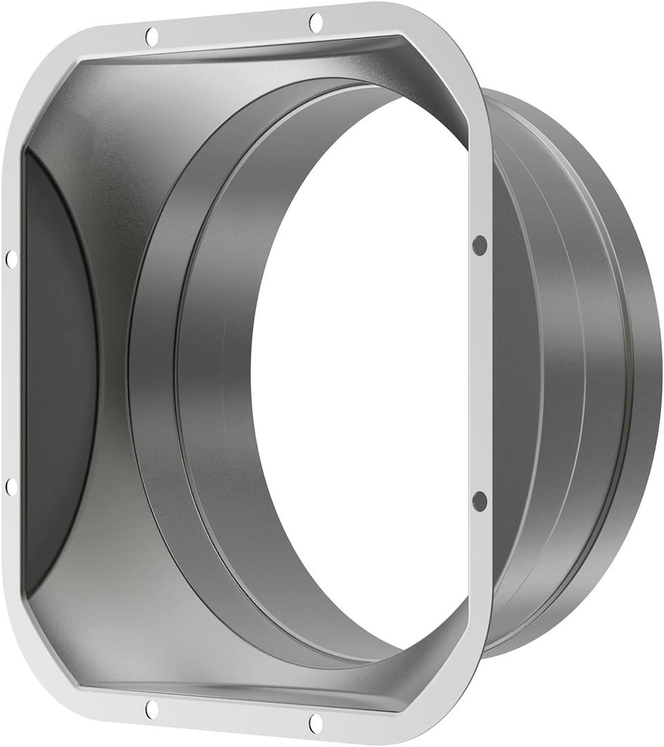 Hon&Guan 6 Inch Duct Connector, Metal Straight Pipe Flange for 6 Inch Duct, Square to Round Dryer Vent Connector for Heating Cooling Ventilation System