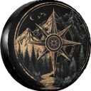 Retro Compass Spare Tire Cover Wheel Protectors Weatherproof Sun Protection Covers Universal for SUV Jeep Travel Trailer 15"