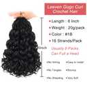 Leeven Gogo Curl Crochet Hair 6 Inch 8 Packs Black Ocean Wave Crochet Hair Pre Looped Deep Twist Goddess Box Braids Short Curly Water Wave Synthetic Braiding Hair for Women Girl Kids