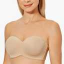 DELIMIRA Women's Strapless Bra Unlined Underwire Minimizer Plus Size Support, 36C