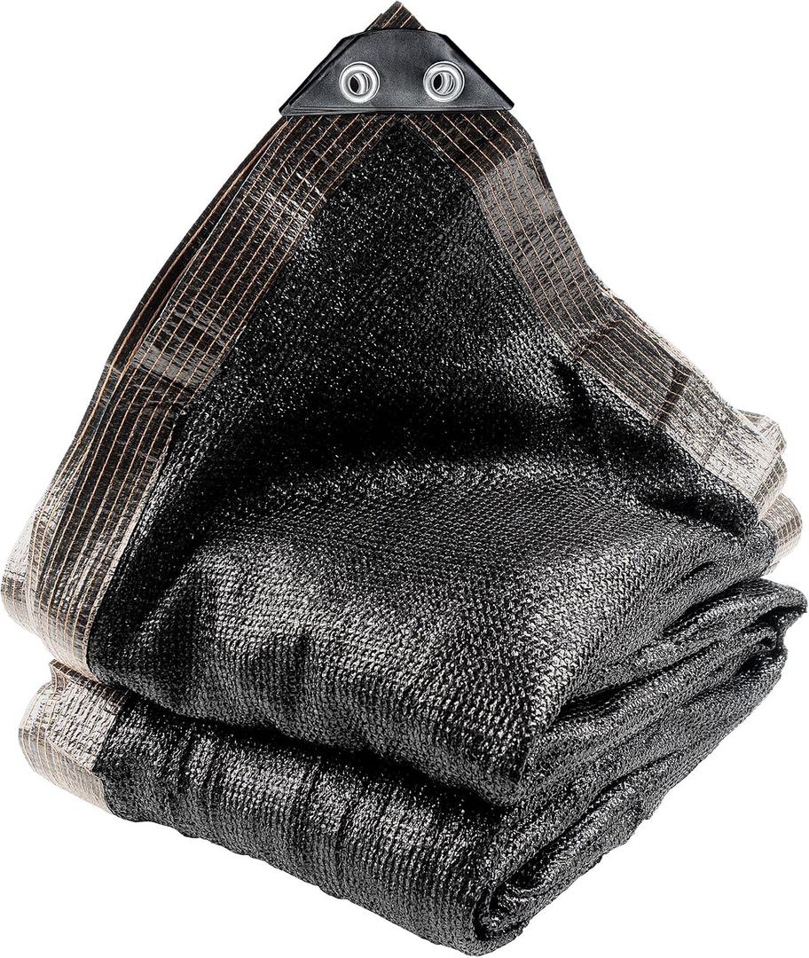 90% 30 X 50 FT Black Shade Cloth, Outdoor Sunblock Shade Cloth with Grommets, Durable Sun Shade Netting Shading Antifreezing for Patio, Garden, Plants Cover, Greenhouse, Barns, Dog Kennel