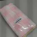 Softalker Pink Gingham Tablecloth Rectangle, Outdoor Linen Cotton Checkered Table Cloth with Tassel, Heavy Duty Wrinkle Free Buffalo Plaid Table Cover for Easter Dining Spring Party - 55 x 84 Inch