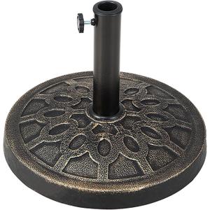 Giantex 30lbs Patio Market Umbrella Base, Heavy Duty Outdoor Stand, Cast Iron Umbrella Holder for Garden Beach, Classic Round Umbrella Standing Deck Porch