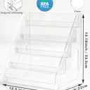 5 Tier Card Stand, 2 Pack Clear Card Display for Greeting Cards, Postcards, Stickers,Sports Cards,Trading Card,Tiered display rack,Retail Photos Shelf for Vendors Craft Collection Show (2Pack-5Tier)