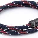 Wind Passion - Mens Bracelet, Durable Rope Wristband for Men, Versatile Pulseras Para Hombres - Waterproof, Magnetic Clasp, Ideal for Outdoor & Fashion (Small ( Wrist size: 5.31 - 5.71 inch ), Black Magnet - Victory)