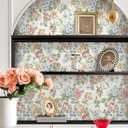 Vintage Floral Peel and Stick Wallpaper Floral Contact Paper for Cabinets and Drawers Flower Removable Self Adhesive Hydrangea Wallpaper for Bedroom Bathroom Waterproof Green Leaf 197inL17.3inW